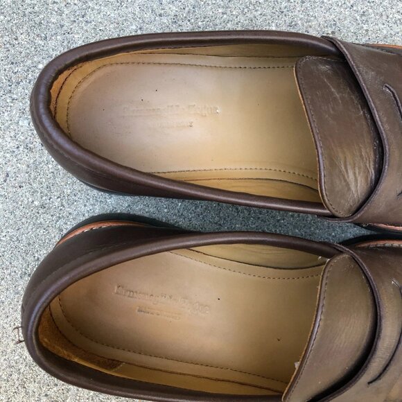 Ermenegildo Zegna Italy Loafers Shoes 7.5 Men's Leather Slip On Dress Designer - Picture 5 of 9